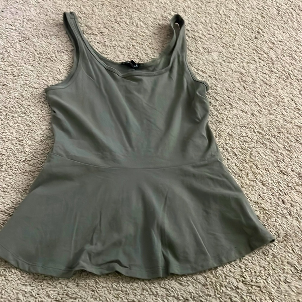 Army or olive green Express peplum tank top